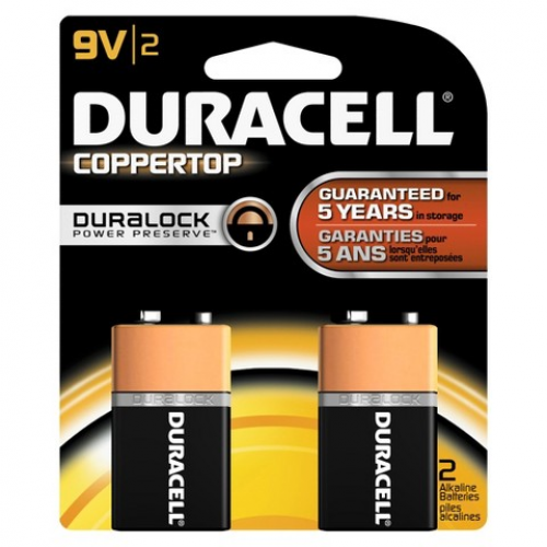 Duracell Coppertop w/Duralock Power Preserve Size 9V 2/Pk