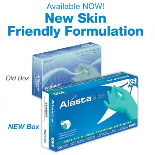 Alasta with Aloe Nitrile Exam Gloves (Case of 10 boxes)