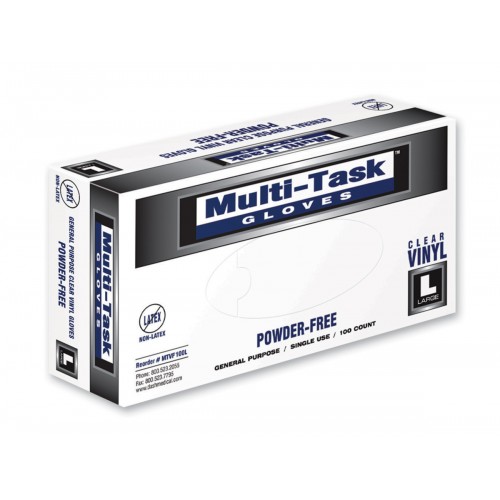 Multi-Task Clear Vinyl Gloves (Case of 10 boxes)