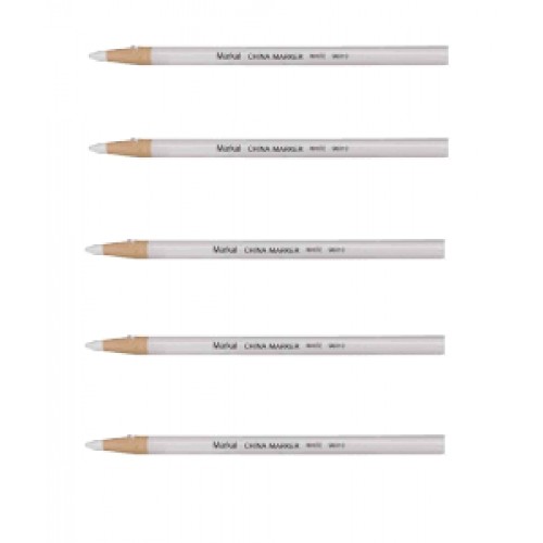 Marking Pencil, White, Wax Pencil - 6 pieces