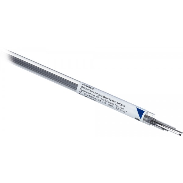 10 Pieces - Remaloy® Straight Wires, Rectangular Rounded, Hard Plus, 1.92 X 0.90 Mm / 76.8 X 36