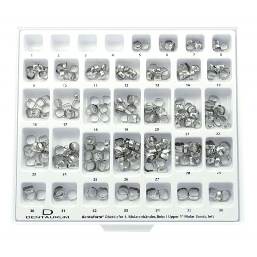 Maxi-Assortment Dentaform® Bands, 1st Molar, Unwelded - 300 Pieces