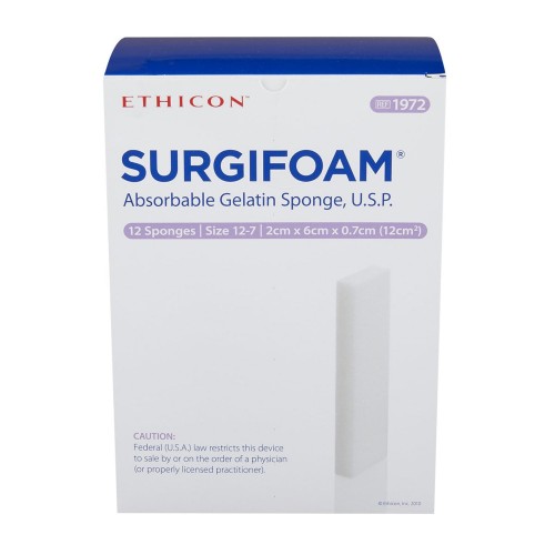 Absorbable Gelatin Sponge Surgifoam® 2 X 6 cm X 7mm Sterile