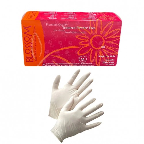 Blossom Latex Exam Gloves Medium 100/Bx