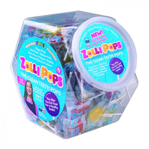 ZolliPops Assorted Fruit Flavor Lollipops - 125 per canister