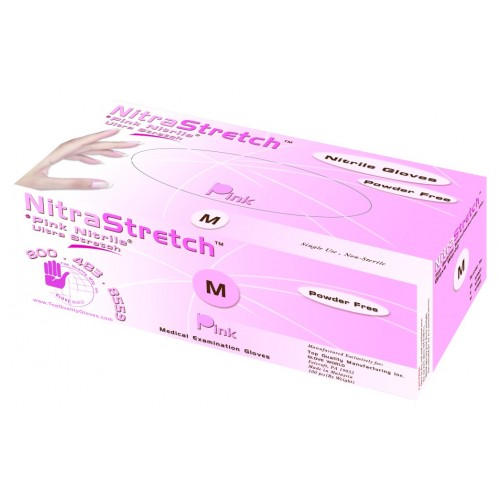 Nitrastretch - Pink Nitril Gloves -  Case/10 Boxes