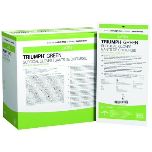 Sterile Latex - Triumph Green Gloves - 50Pairs/Box - 10 Boxes