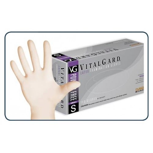 VitalGard Latex PF Exam Gloves - CASE OF 10