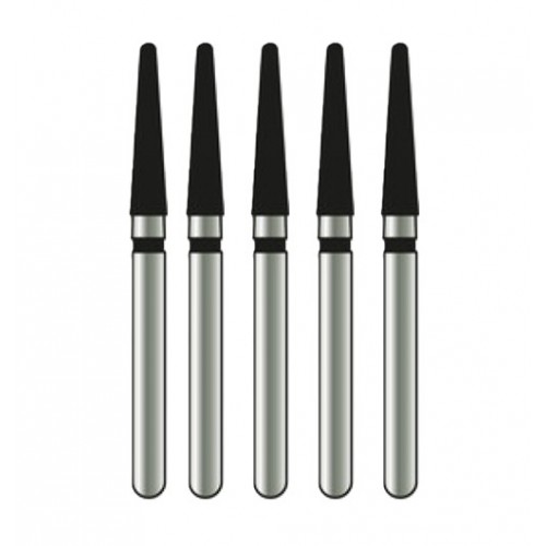 Alpen x1 Single-Use Diamond Burs, FG, Round End Taper, # 856, 2.1 mm, Super Coarse, Black, 25/Pk, X856SC021