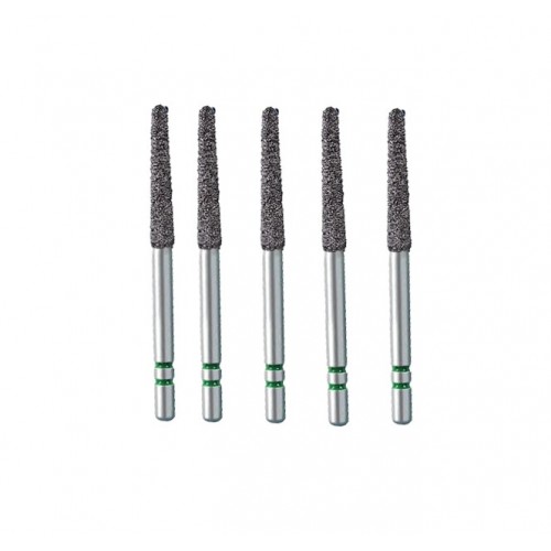 Two Striper Diamond Burs, FG, Round-End Taper, L770.8, 1.8 mm, Coarse, Green, Long Shank, 5/Pk, 2015650