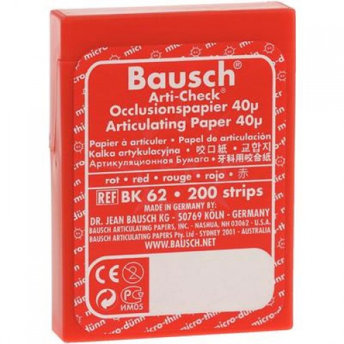 Arti-Check Articulating Paper Strips, Pre-Cut, 40 microns, Red, 200/Pk, BK62