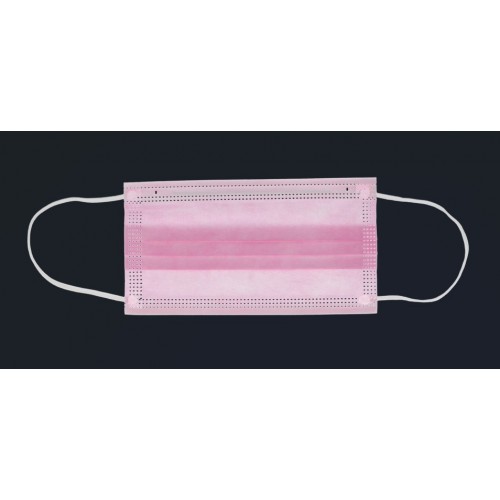 Earloop 3-PLY Masks 50/Bx ASTM Level 2 Pink, 109121
