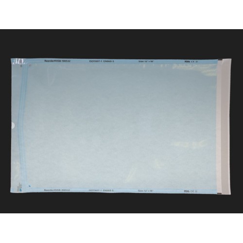 Sterilization Pouch, Class 4, Self-Sealing, Blue Film, 12" x 17" 200/Pack, 100534
