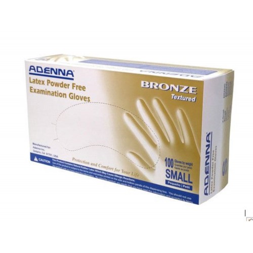 Adenna Bronze Latex Exam Gloves PF, Textured