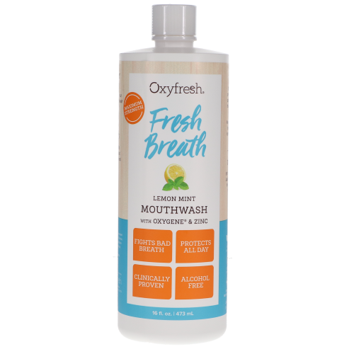 Maximum Strength Fresh Breath Lemon Mint Mouthwash (16oz), 190