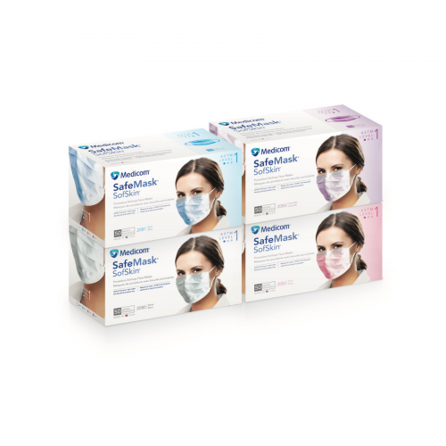 SafeMask SofSkin Procedure Earloop Face Masks, ASTM Level 1, 50/Box
