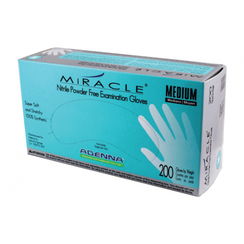 Adenna Miracle Nitrile Exam Gloves, Powder-Free, 200/Box