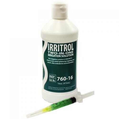 Irritrol, 2in1 Irrigation Solution, EDTA & Chlorohexidine Gluconate 16 oz, Green, 1/Pk, 760-16