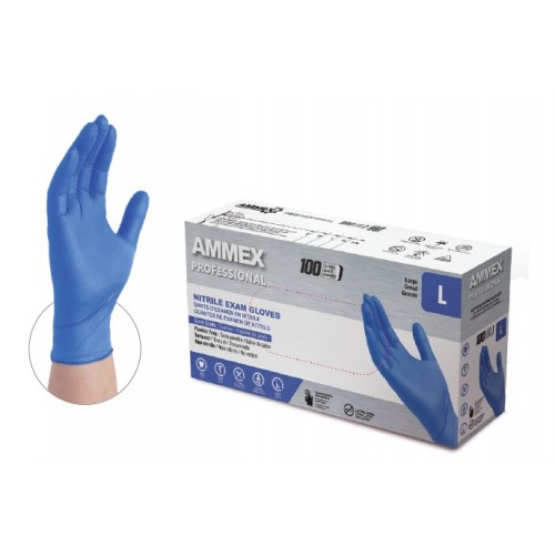 AMMEX® Premium Nitrile - Exam Blue Nitrile Gloves (Case of 10 Boxes)