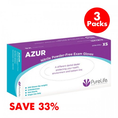 Azur Nitrile Powder-Free Exam Gloves – Large – Buy 2, Get 1 FREE! (3-Pack × 200 gloves/box) – Sale25