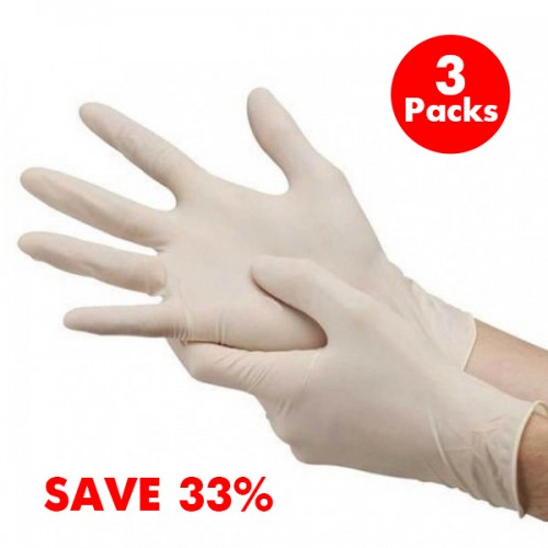 Quality Powder-Free Latex Gloves – Buy 2, Get 1 FREE! (3-Pack × 100 pcs/box) – Sale25